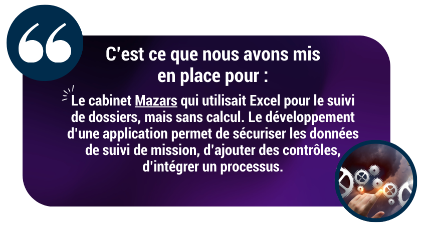 le suivi de dossiers, mais sans calcul