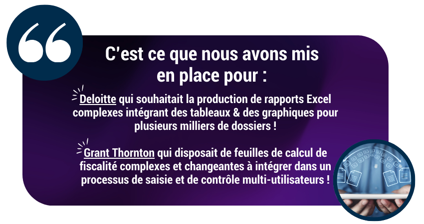 Conception de rapports Excel